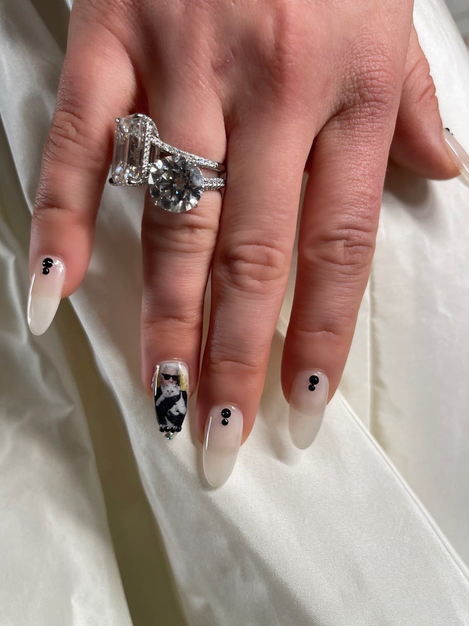Nail artist Dawn Sterling created Florence Pugh's nails for the Met Gala using products from Manucurist Paris.