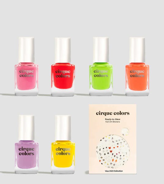 Cirque Colors' neon polishes are custom-formulated to be worn without a white base color and its UV reactive properties mean it glows under black light.